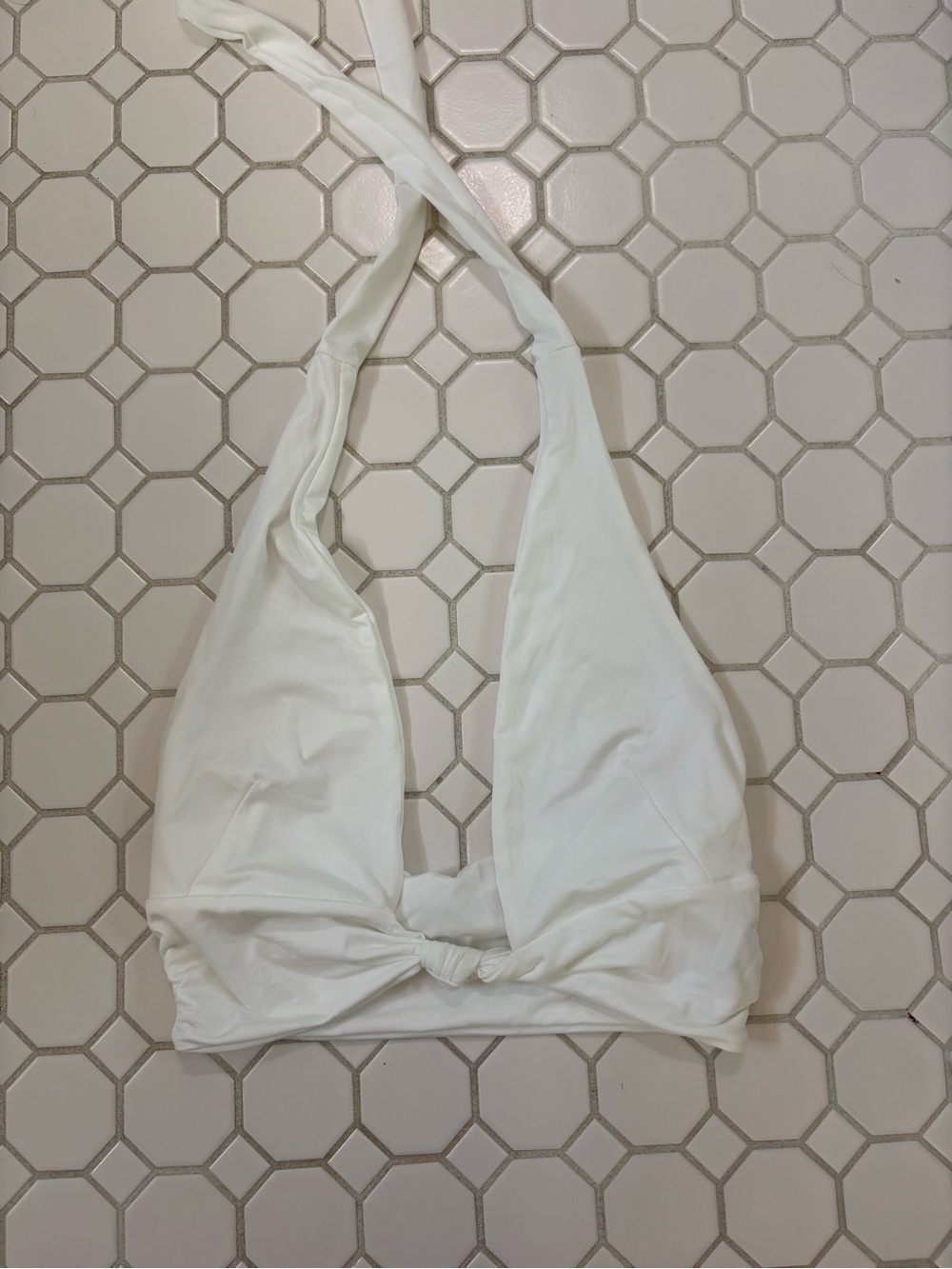White Halter Knot Top